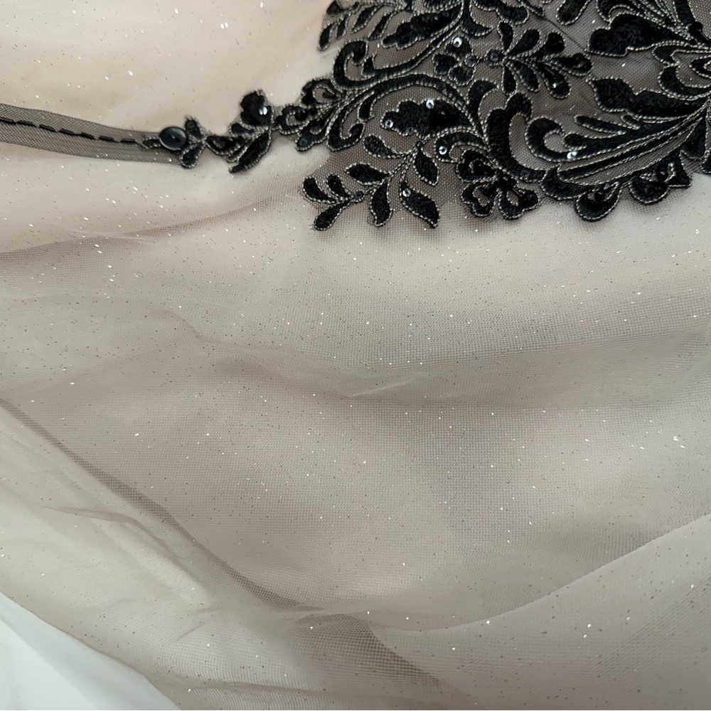 Sottero and Midgley White Ballgown with Black Lace Appliqué - Picture 10 of 10